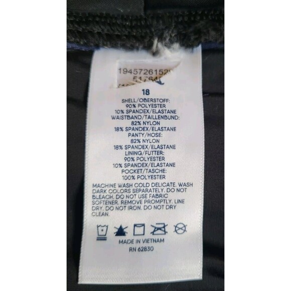 LANDS' END 5" Swim Shorts w/ Panty Black 18 XL Women's Solid Pockets S874 - Picture 5 of 6